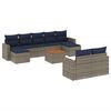 vidaXL Conjunto de sof&aacute; de jardim com 10 pe&ccedil;as e almofadas em rattan sint&eacute;tico cinza