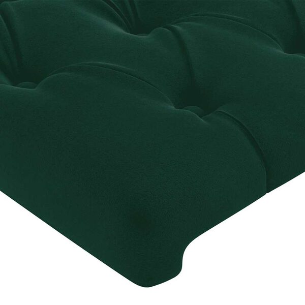 vidaXL Cabeceira Verde Escuro 100x7x118/128 cm Veludo