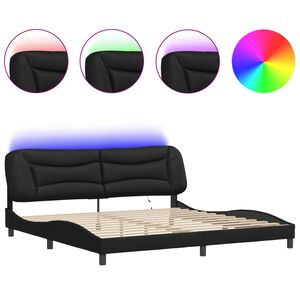 vidaXL Estrutura de cama com LED sem colch&atilde;o Hvar 200x200cm preto