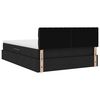 vidaXL Cama com arruma&ccedil;&atilde;o e LED Preto 140 x 200 cm Poli&eacute;ster