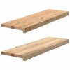 vidaXL Tapetes de escada 2 pcs 80x25x2 cm carvalho maci&ccedil;o n&atilde;o tratado