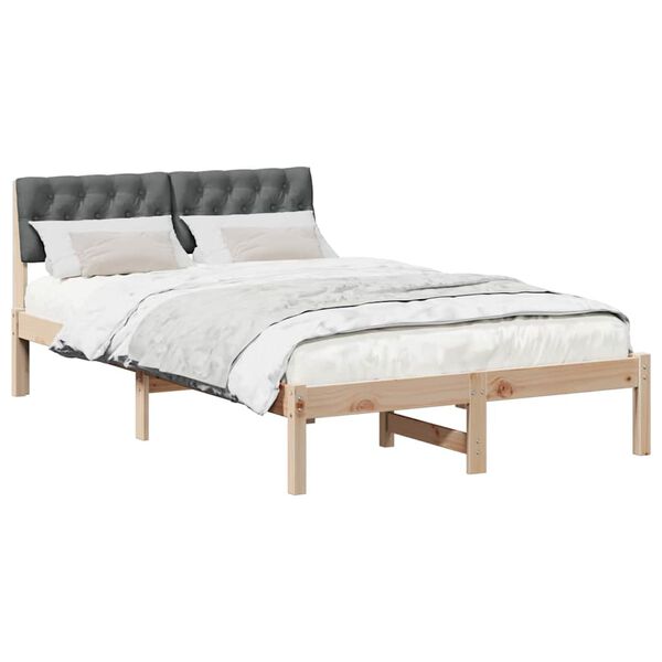 vidaXL Estrutura da cama castanho e cinzento-escuro 120 x 190 cm
