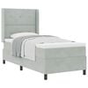 vidaXL Cama Box com colch&atilde;o Cinzento-claro 80 x 200 cm Veludo