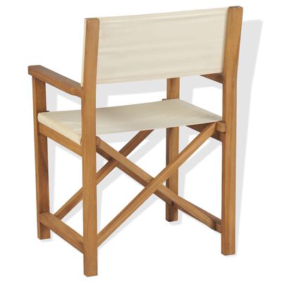 vidaXL Cadeiras de realizador dobráveis 2 pcs madeira de teca maciça