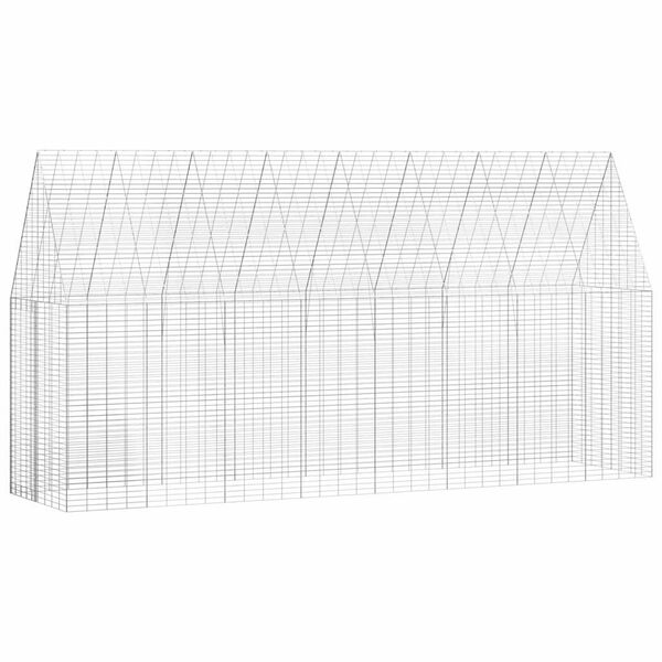 vidaXL Gaiola para Coelhos Prateado 400 x 100 x 210 cm A&ccedil;o Galvanizado