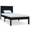 vidaXL Estrutura cama pequena solteiro 75x190 cm madeira maci&ccedil;a preto