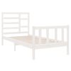vidaXL Estrutura cama pequena solteiro 75x190 cm madeira maciça branco