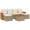 vidaXL 7 pcs conjunto de sof&aacute;s p/ jardim com almofad&otilde;es vime PE bege