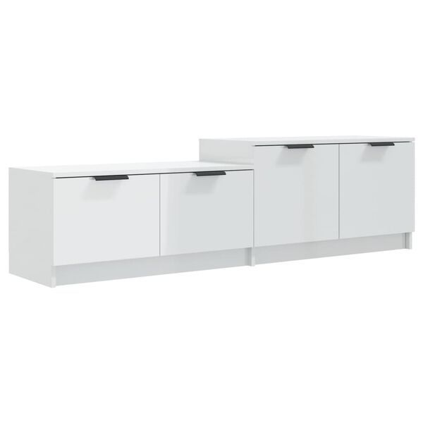 vidaXL M&oacute;vel p/ TV 158,5x36x45cm derivados de madeira branco brilhante