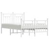 vidaXL Estrutura de cama com cabeceira e p&eacute;s 120x190 cm metal branco