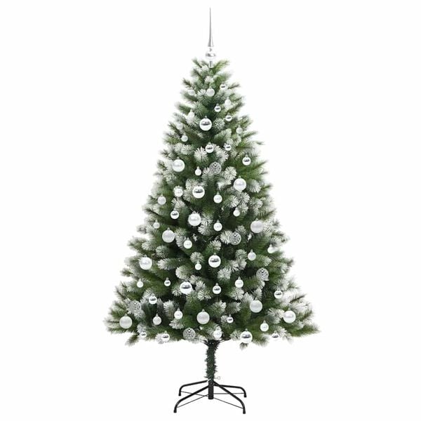 vidaXL &Aacute;rvore de Natal Artificial com Dobradi&ccedil;as e Neve Coberta 180 cm