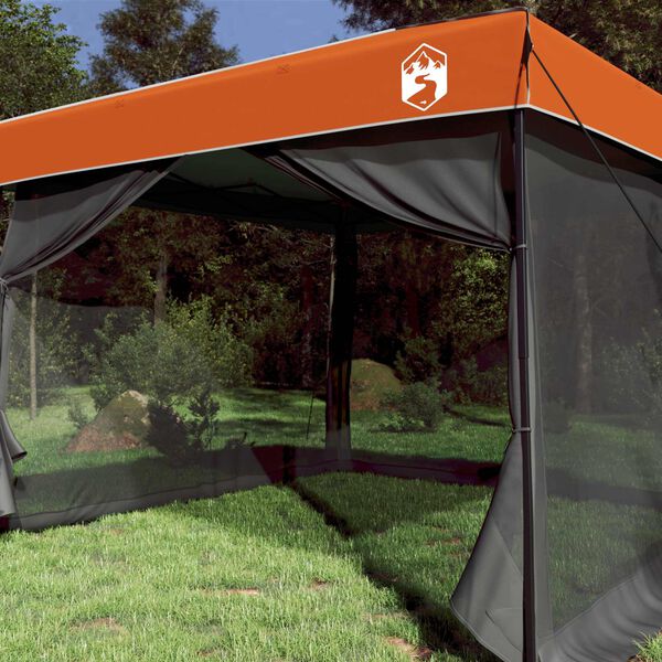 vidaXL Conjunto de Tenda de Camping com telhado 2 pcs Cinza e Laranja