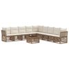 vidaXL Conjunto de Sof&aacute; de Jardim 10 pcs Bege vime PE