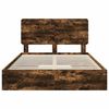 vidaXL Cama com Armazenamento Carvalho Defumado 160 x 200 cm