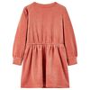 vidaXL Vestido de manga comprida p/ crian&ccedil;a rosa-m&eacute;dio 116