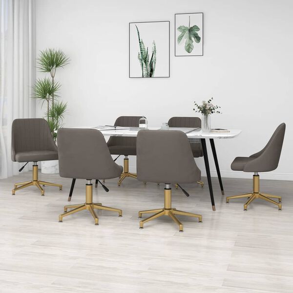vidaXL Cadeiras de jantar girat&oacute;rias 6 pcs veludo cinzento-claro