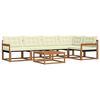 vidaXL Conjunto de Sof&aacute;s para Exterior 6 pcs Natural e Creme