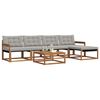 vidaXL Conjunto de Sof&aacute;s para Exterior 6 pcs Cinza Natural e Claro