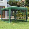 vidaXL Tenda p/ festas c/ 4 paredes laterais em rede 3x4 m PEAD verde