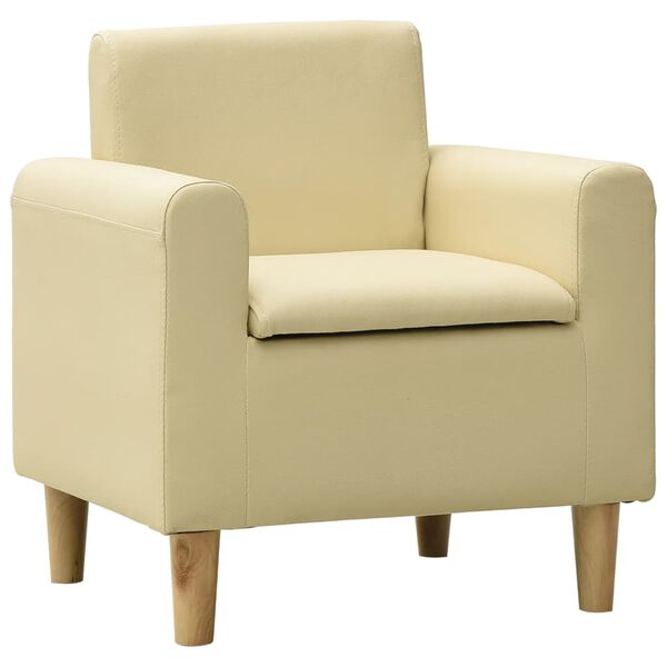 vidaXL Sof&aacute; infantil couro artificial branco nata