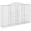 vidaXL Cestos gabi&atilde;o arqueados 8pcs 300x50x180/200cm ferro galvanizado