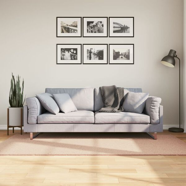 vidaXL Tapete pelo curto macio e lav&aacute;vel HUARTE 100x200 cm rosa-p&aacute;lido