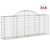 vidaXL Cestos gabi&atilde;o arqueados 18pcs 200x30x80/100cm ferro galvanizado