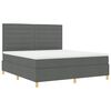 vidaXL Cama Box com colch&atilde;o Cinza Escuro 180 x 200 cm tecido