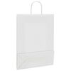 vidaXL Sacos de papel 50 unid com al&ccedil;as branco 32x12x42 cm