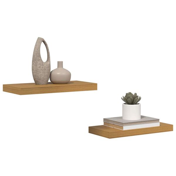 vidaXL Prateleira de Parede 2 pcs Bege 50 x 23 x 4 cm