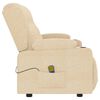 vidaXL Poltrona massagem 3 lug. reclin. c/ suportes copo tecido creme
