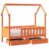 vidaXL Estrutura de cama infantil c/ gavetas 70x140 cm pinho maci&ccedil;o