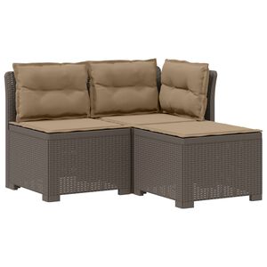 vidaXL Sof&aacute; de Jardim 3 Lugares com Almofadas visual Rattan PP