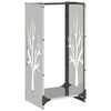 vidaXL Suporte para lenha 40x30x80 cm a&ccedil;o inoxid&aacute;vel