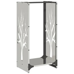 vidaXL Suporte para lenha 40x30x80 cm a&ccedil;o inoxid&aacute;vel