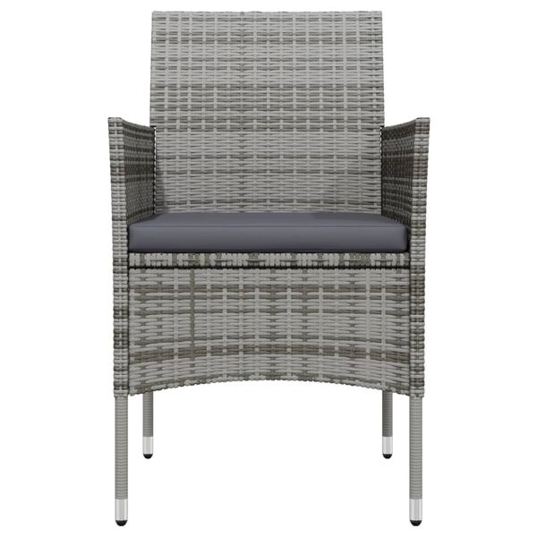 vidaXL 9 pcs conjunto de jantar para jardim c/ almofad&otilde;es cinza/preto