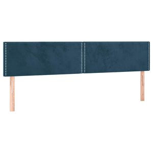 vidaXL Cabeceira de cama 2 pcs veludo 80x5x78/88 cm azul-escuro