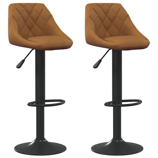 vidaXL Bancos de bar 2 pcs veludo castanho