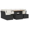 vidaXL Conjunto de Sof&aacute; de Jardim 7 unid. Preto vime PE