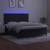 vidaXL Cama box spring c/ colch&atilde;o/LED 160x200 cm veludo preto
