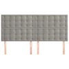 vidaXL Cabeceira Cinza Claro 180x5x118/128 cm Veludo