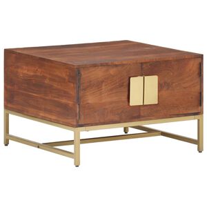 vidaXL Mesa de centro 67x67x45cm madeira de ac&aacute;cia maci&ccedil;a castanho mel