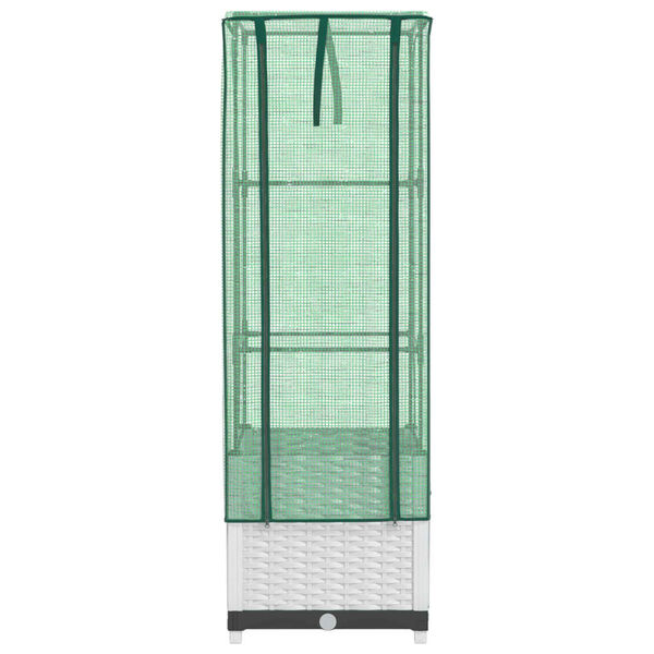 vidaXL Canteiro elevado com cobertura de estufa aspeto de vime