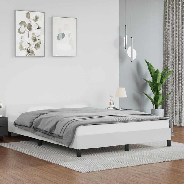 vidaXL Estrutura de cama c/ cabeceira sem colch&atilde;o 140x200 cm branco