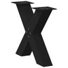 vidaXL P&eacute;s para mesa de centro em formato de X, 2 pe&ccedil;as, preto, 50x (42-43) cm, a&ccedil;o