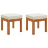 vidaXL Bancos de jardim c/ almofad&otilde;es 2 pcs 40x40x42 ac&aacute;cia maci&ccedil;a
