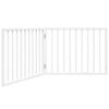 vidaXL Port&atilde;o para c&atilde;es dobr&aacute;vel com 2 pain&eacute;is, branco, 160 cm, madeira de &aacute;lamo