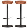 vidaXL Bancos de bar 2 pcs couro genu&iacute;no castanho