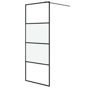 vidaXL Divis&oacute;ria de chuveiro 80x195 cm vidro semiopaco ESG preto