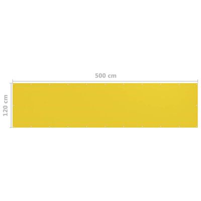 vidaXL Tela de varanda 120x500 cm PEAD amarelo